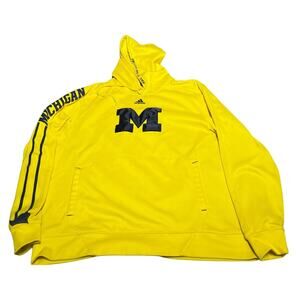 Adidas Hoodie Mens XL Yellow EMBROIDERED MICHIGAN WOLVERINES HAIL TO THE VICTORS
